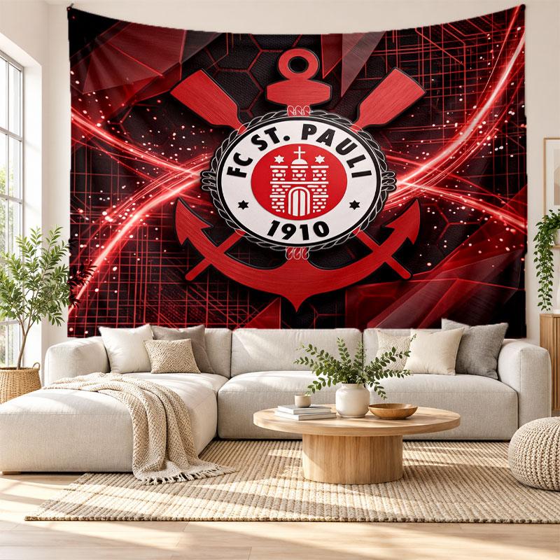 FC St. Pauli Football Wall Tapestry, Soft Fabric Wall Hanging, Decorative Backdrop For Bedroom Home Wall Art