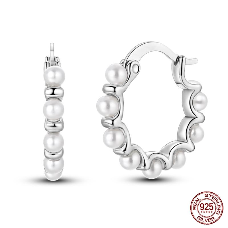Charms Double Hoop Earrings For Women 100% 925 Silver Cubic Zircon Heart Star Moon Earrings Elegant Birthday Jewelry Gifts