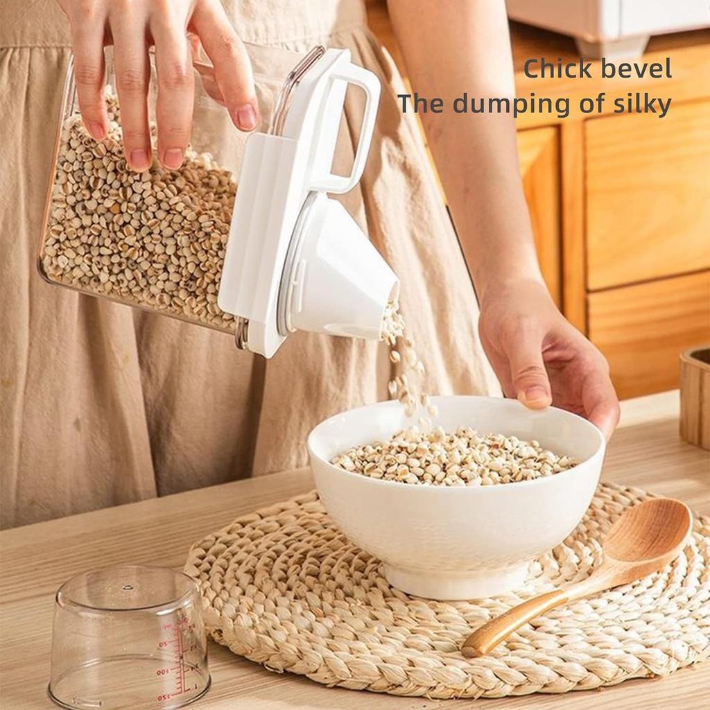 Food Storage Containers with Lids Airtight and Measuring Cup Clear Plastic Kitchen and Pantry Organization Bin for Flour,Rice
