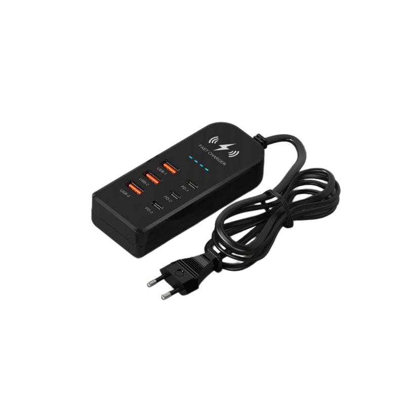 Эффективное 6-в-1 USB Type C PD Зарядное устройство с быстрой зарядкой EU US Штекер Настенный дизайн