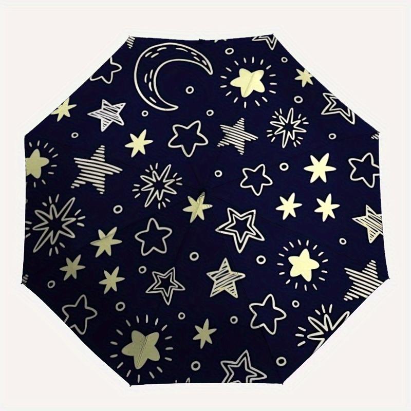 1pc Night-Sky-Star-Print Automatic Umbrella - 8-Rib Foldable Design, Outdoor Adventures, and Family Celebrations yy250829102