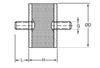 Vibration isolator Cushion A 30/15 M8X20