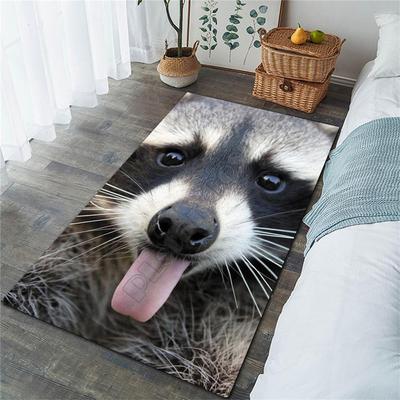 Забавный ковер с совой, 3D ковер с принтом, коврик для гостиной, спальни, нескользящий напольный ковер, ковер с изображением енота, ковер с лицом обезьяны, орангутана
