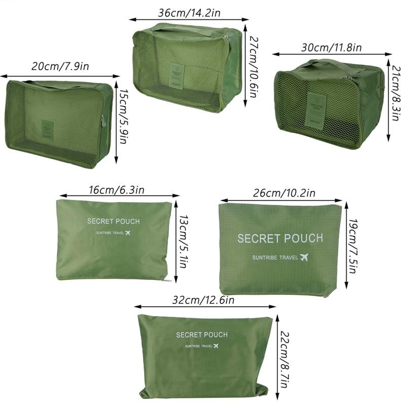 6-Piece Set Storage Bag Clothing Sorting Bag Luggage Suitcase Packing for Travelling Luggage Travel Storage Bag