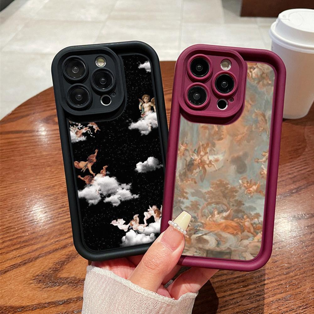 Мягкий чехол из ТПУ с ангельскими глазками для Samsung A04 A05 A10 A30 A50 A13 A23 A53 A14 A24 A34 A54 A15 A25 A35 A55 S20 S23 FE S24 Ultra Ae51 Angel art design