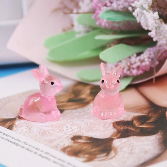 10 шт. светящийся кролик красочный милый темный смоляной миниатюрный сделай сам светящийся ремесленный орнамент смоляной кролик статуя