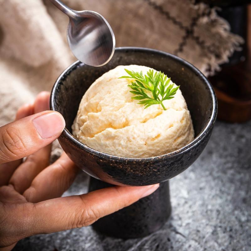 BEPAN 1PC Japanese Style Tableware Ice Cream Bowl Creative Dessert Pudding Cup Black Ceramic Tableware Household Goods