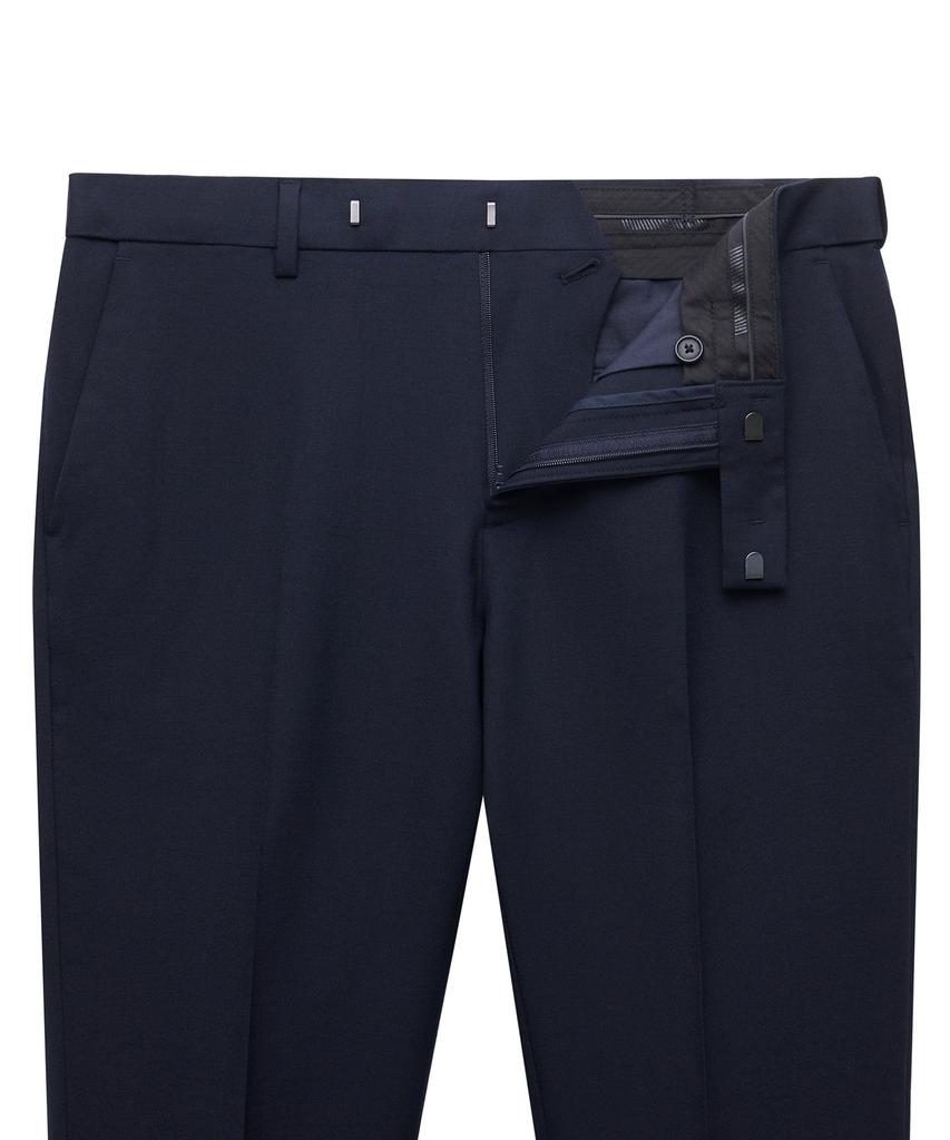 MUSINSA STANDARD Wool Tapered Hidden Banding Crop Slacks [Navy]