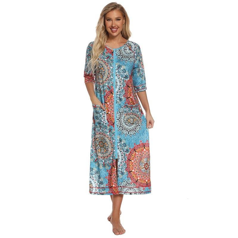 Женский халат для беременных на молнии с длинным рукавом 3/4, халат для родов в больнице, ночные рубашки для кормления, домашний халат, шезлонг, одежда для сна