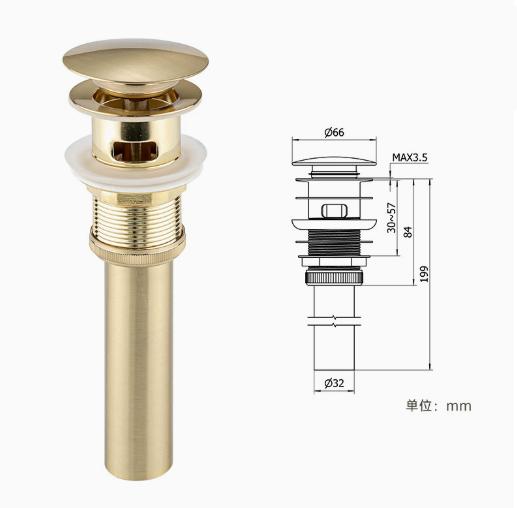 Bathroom Sink Push Down Pop up Stopper Drain Nowadays, It Is Popular to Use Washbasins, Drainage Pipes, Sinks and Waste Drains