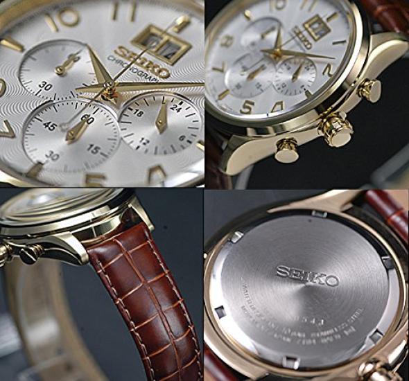 SEIKO Classic 100m Water-Resistant Big Date Chronograph SPC088P1 Men's Watch