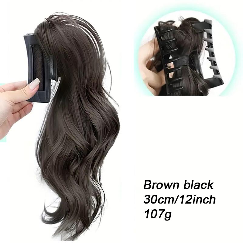 A Ponytail Wig with a Claw Clip and a Ponytail Braid Synthetic Grip Clip The Ponytail Is Elegant and Natural Suitable for Daily Use