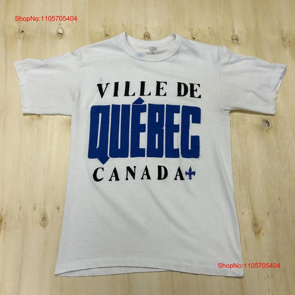 Vintage Ville De Quebec T Shirt Unisexs Small White Canada Souvenir Vintage Graphic Stylish Versatile