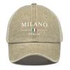 MILANO ITALIA Printed Sun Hat Adjustable Slouchy Leisure Curved Brim Cap For Gifts Street Style Camping Wear Mesh Baseball Hat