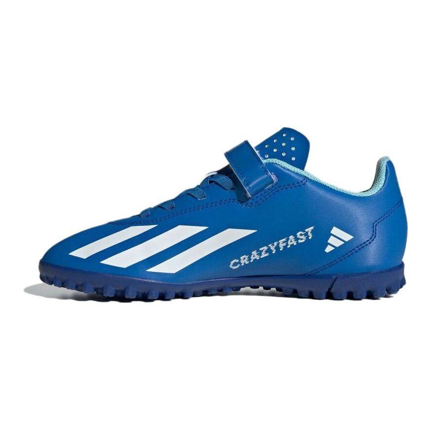 Adidas X Crazyfast.4 Synthetic Leather Artificial Turf Shock Absorbing Durable Low Top Football Shoes Kids Football Shoes Blue IE1591