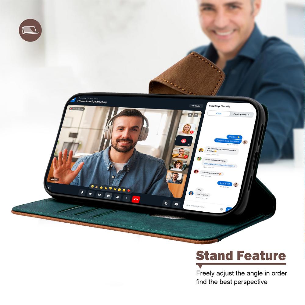 For Samsung Galaxy S25 Case RFID Blocking Color Splicing PU Leather Wallet Phone Cover