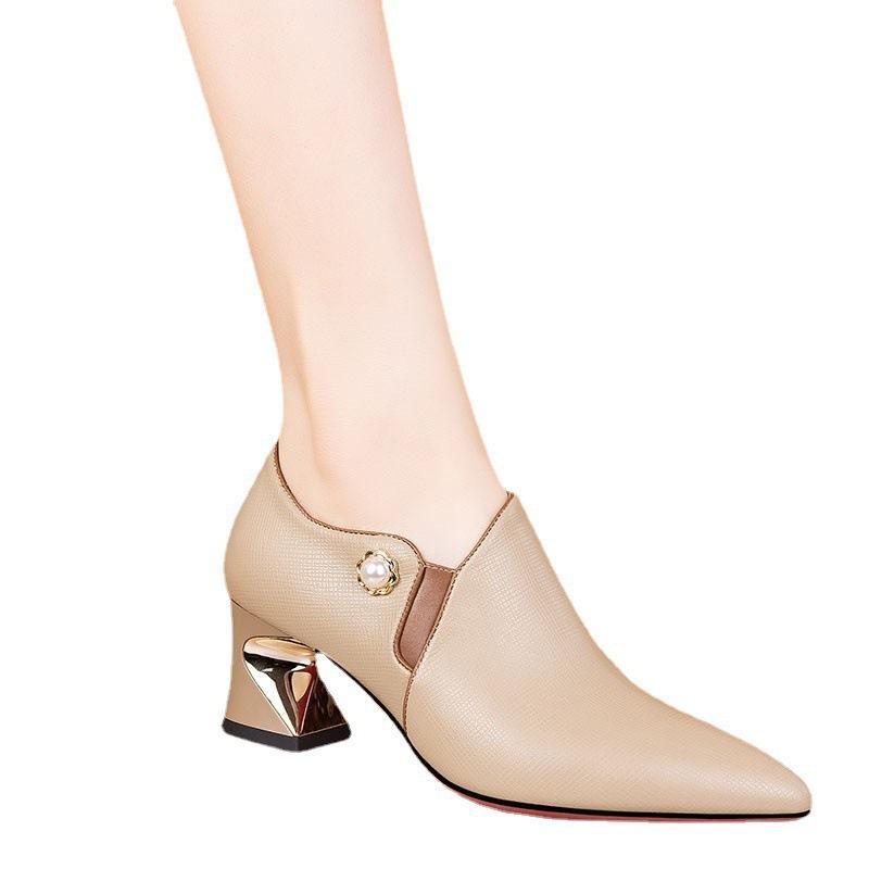 Мода Осень Зима Новая Коллекцияженская Мода Милые Легкие Удобные Квадратный Высокий Каблук Ботинки Женские Повседневные Весенне-Осенние Ботинки