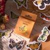 46piece/box Retro Classic Scrapbook Journal Sticker Mushroom Floral Leaf Butterfly Stationery Sticker DIY Decor Luggage Sticker