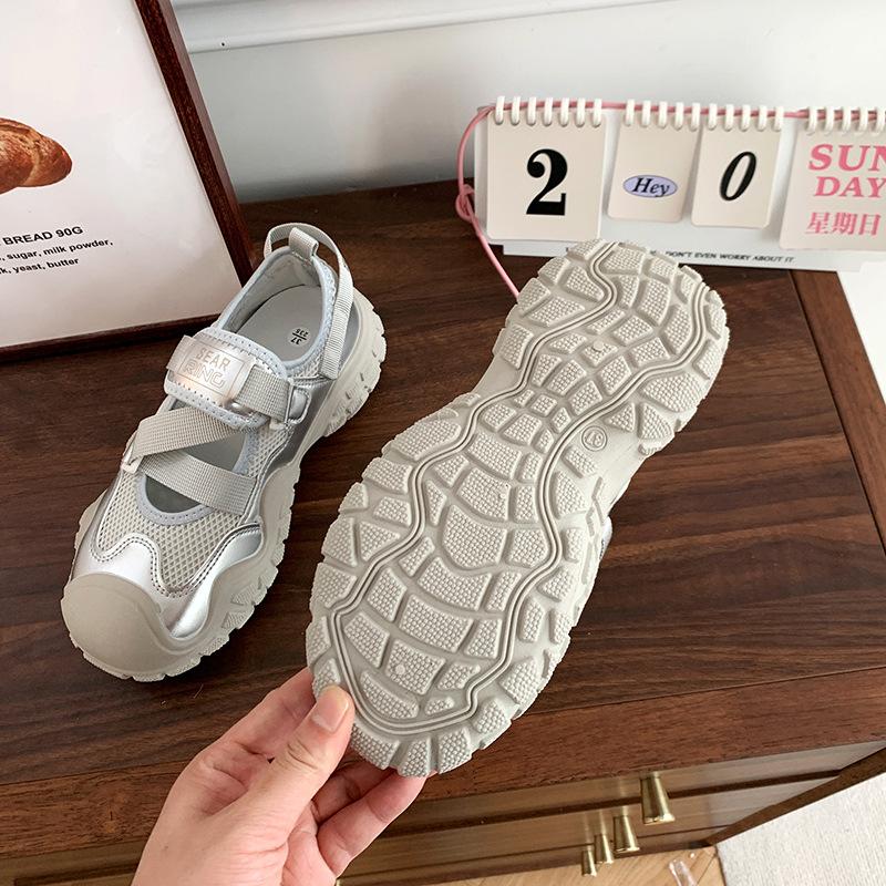 2024 лето новая сумка голова женские сандалии мода липучка полые повседневные туфли корейская версия универсальные спортивные туфли тренд