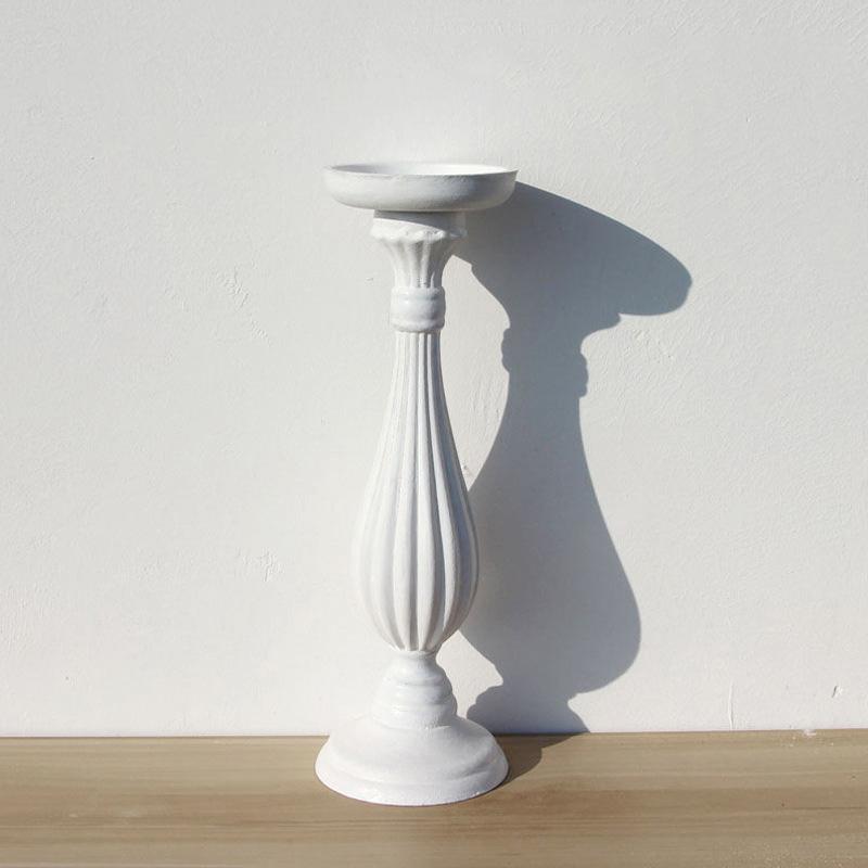 Vintage Wooden White Embryo Candlestick White Wood Powder Candlestick