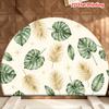 African Woven Basket Spiral Color Block Pattern Semicircular Doormat Entry Ethnic Rug Anti Slip Floor Mat For Bohemian Exotic