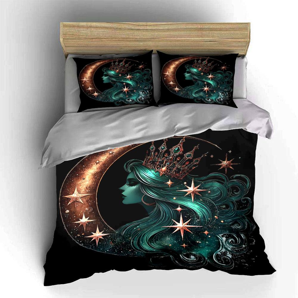 Celestial queen's radiant beauty. Bedding sets Duvet covers Pillowcases(1* Duvet Cover 2* Pillowcases without duvet insert)