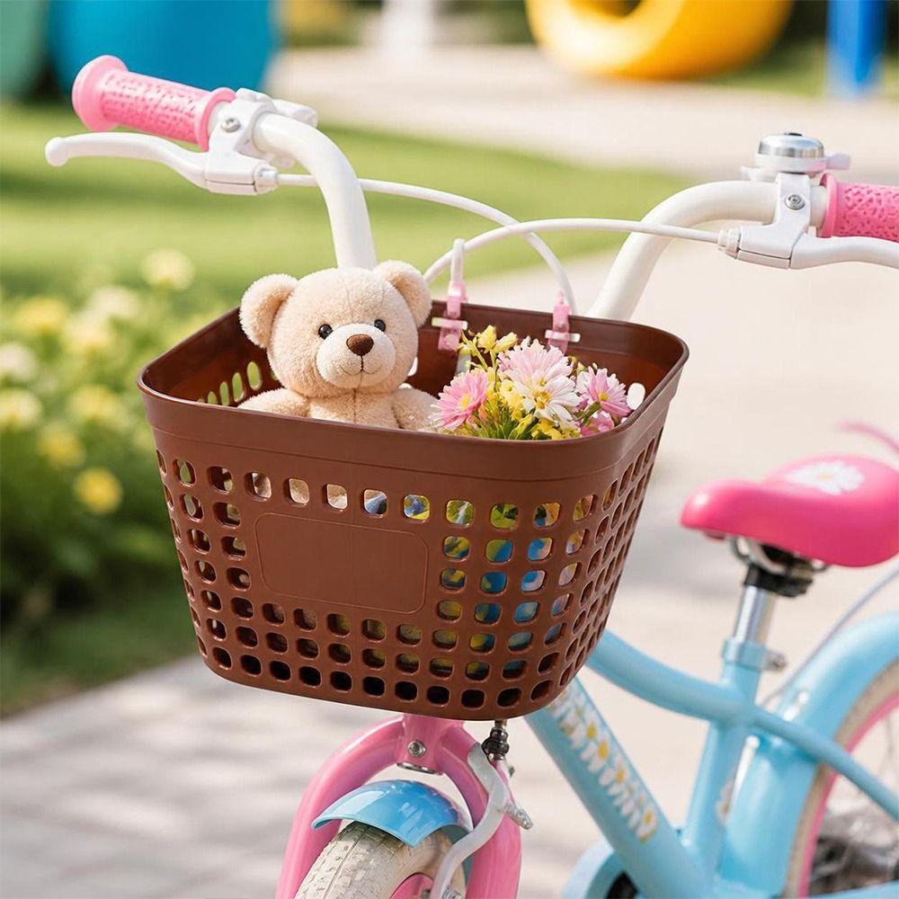 Thickened Plastic Front Riding Basket 12/14/16/18/20 inches Universal Front Handle Carrier