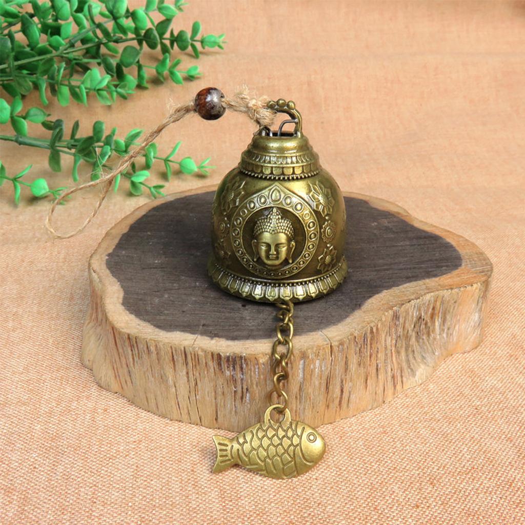 Feng Shui Wind Bell Retro Buddha Dragon Elephant Wind Chime Vintage Windchime Home Hanging Ornament Blessing for Luck Wind Chime