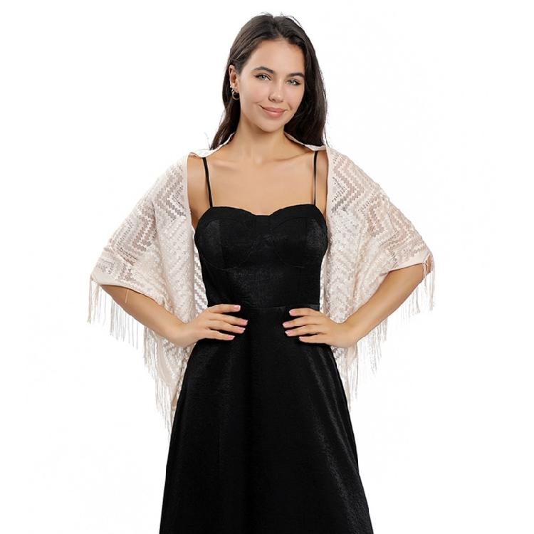 Shoulder Scarf Lace Triangle Stylish Wrap For Women Daily Wear Fringed Shawl For Wedding Ceremonies And Evening Soirees