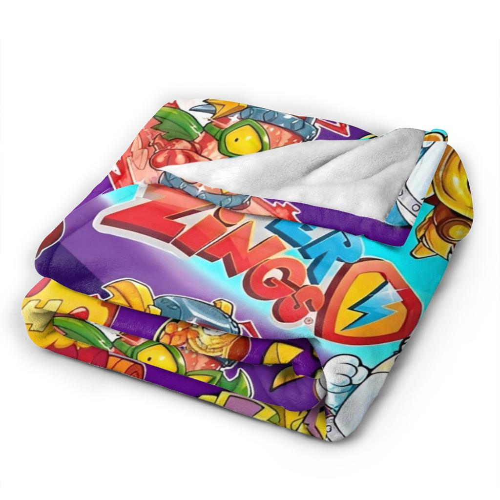 Super Soft Super Zings Throw Blanket Premium Flannel Fleece Lightweight Funny Superzings Bed Blanket Cozy Fluffy Blankets