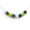 Stones and Minerals. Aquamarine + Tiger Eye + Labradorite + Peridot Pearl Necklace 8 Necklace for Women, Men. Custom Size