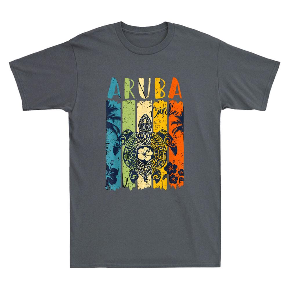 Sea Turtle Retro Aruba Caribe Family Vacation Funny Turtle Vintage Unisex's T-Shirt