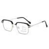 Anti Blue Light Dual Use For Far And Near Metal Square Progressive Multifocus Presbyopia Glasses High-Definition Reading Glasses