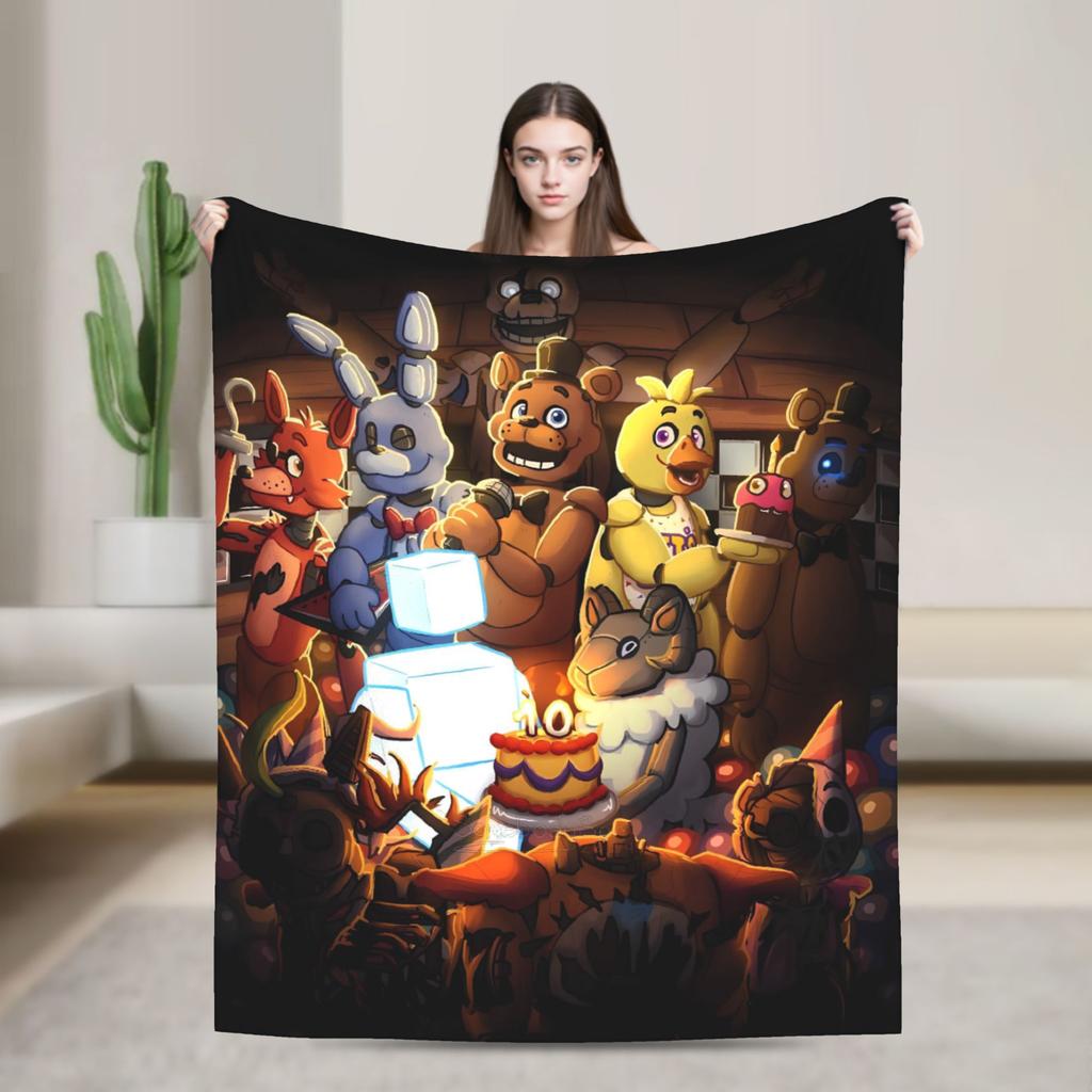 FNAF At Freddys Blankets Super Warm Novelty Plush Throw Blanket For Child Couch Bed Flannel Bedspread Bed Cover