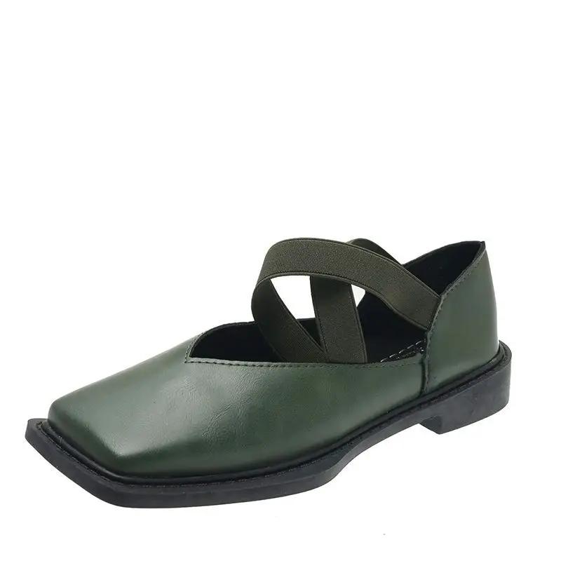 Модная женская обувь на плоской подошве Готическая Роскошная Кожаная Повседневная Обувь Мэри Джейн Низкий Каблук Элегантный Японский Стиль Лолита Темно-Коричневый Квадратный Носок E A