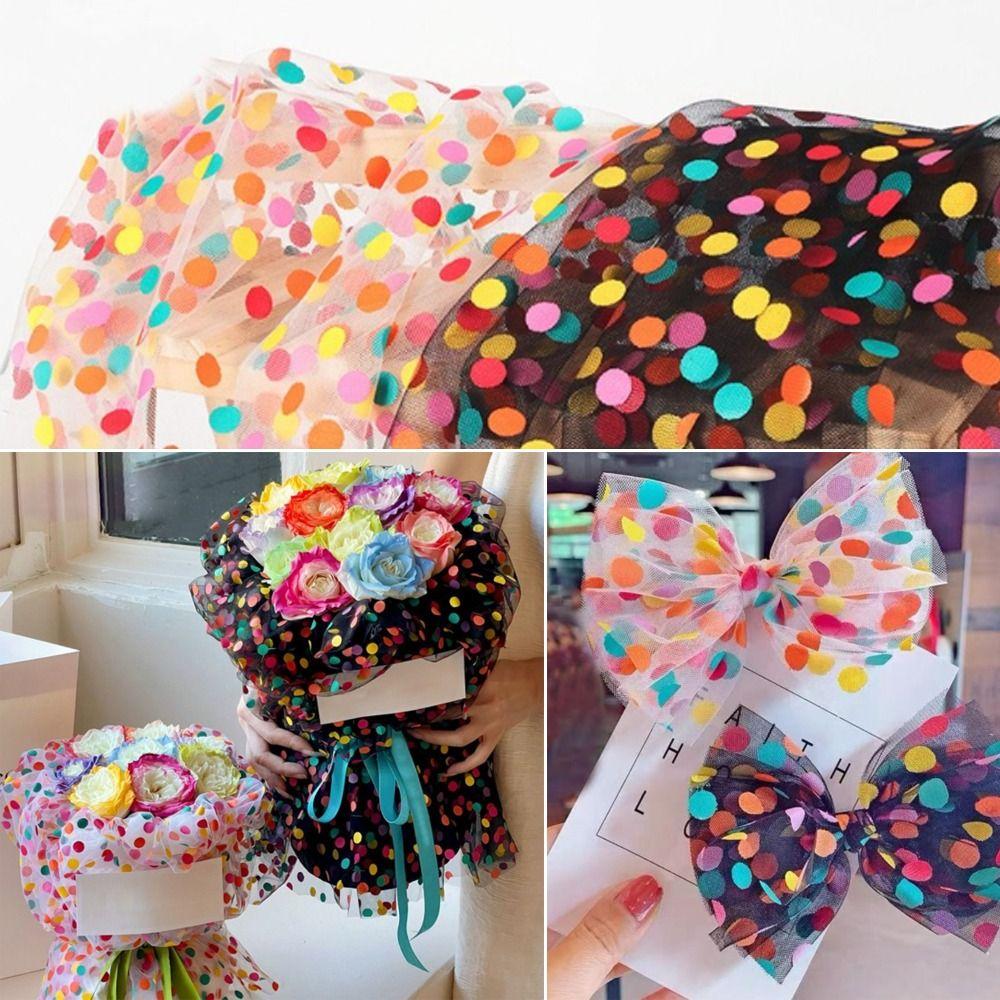 Soft Mesh Fabric Sheer Organza Gauze Creative Gift Wrapping Paper  Flower Bouquet