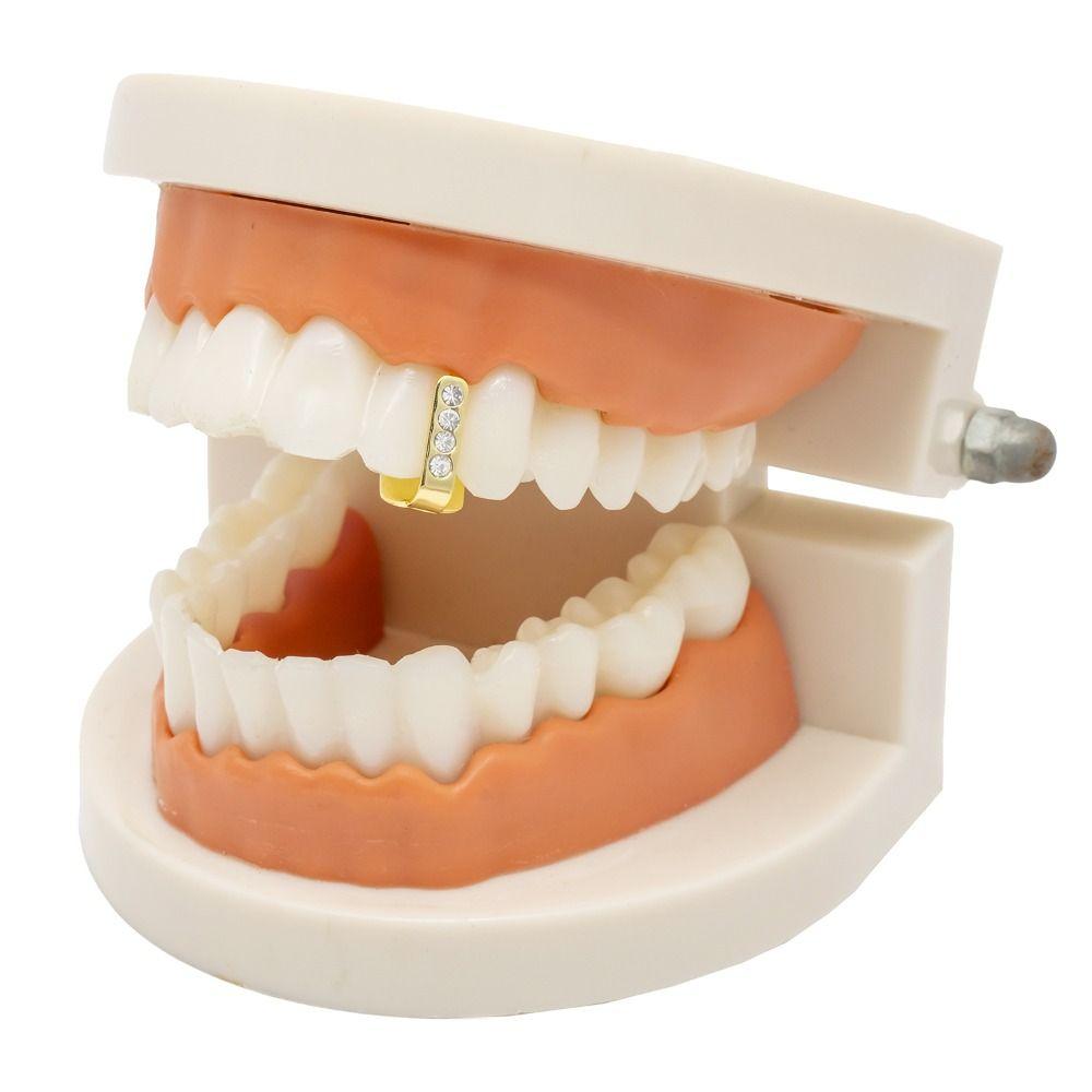 3/5Pcs Bling Hip Hop Teeth Grillz Punk Single Clips Grillz Single Dental Braces Men/Women