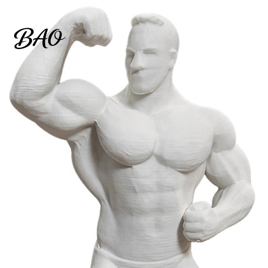 3D Printing Ornaments Printed Bodybuilder Muscle Man Figurine, Mini Fitness Athlete Desk Ornament, Detailed PLA Model Sculpture for Gym Office Gaming