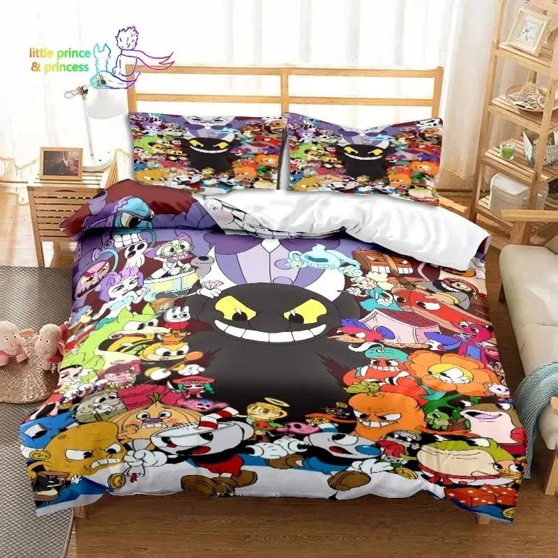 Cuphead and Mugman Game Gamer Comfortable Duvet Quilt Cover Pillowcase Bedding Set Children Bedroom Decoration Home Textile
