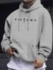 Retro-style printed men's hooded sweatshirt, high-street niche casual pullover long-sleeved hoodie