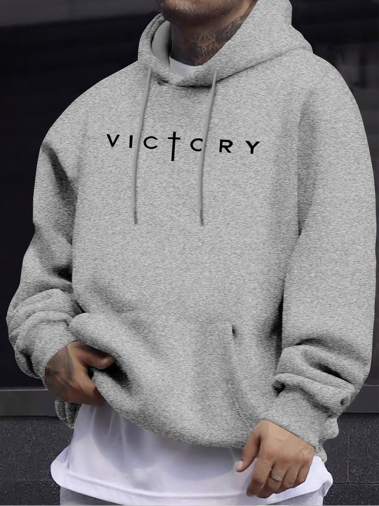 Retro-style printed men's hooded sweatshirt, high-street niche casual pullover long-sleeved hoodie