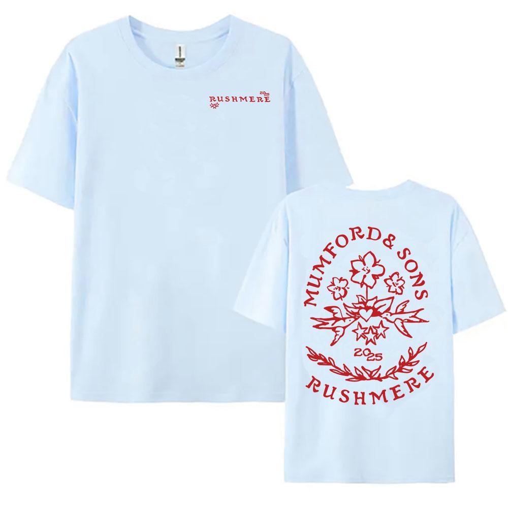 Мужская и женская футболка с цветочным графическим принтом 'Rushmere' 2025 от Mumford & Sons
