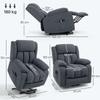 TV Chair with Lift Assist Electric Recliner with Reclining Function, Massage Function, 93x91x103 cm, Dark Gray