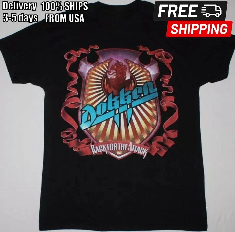 DOKKEN BACK FOR THE ATTACK Black Men S-5XL T-shirt Cotton SN75 Unisex T-Shirt