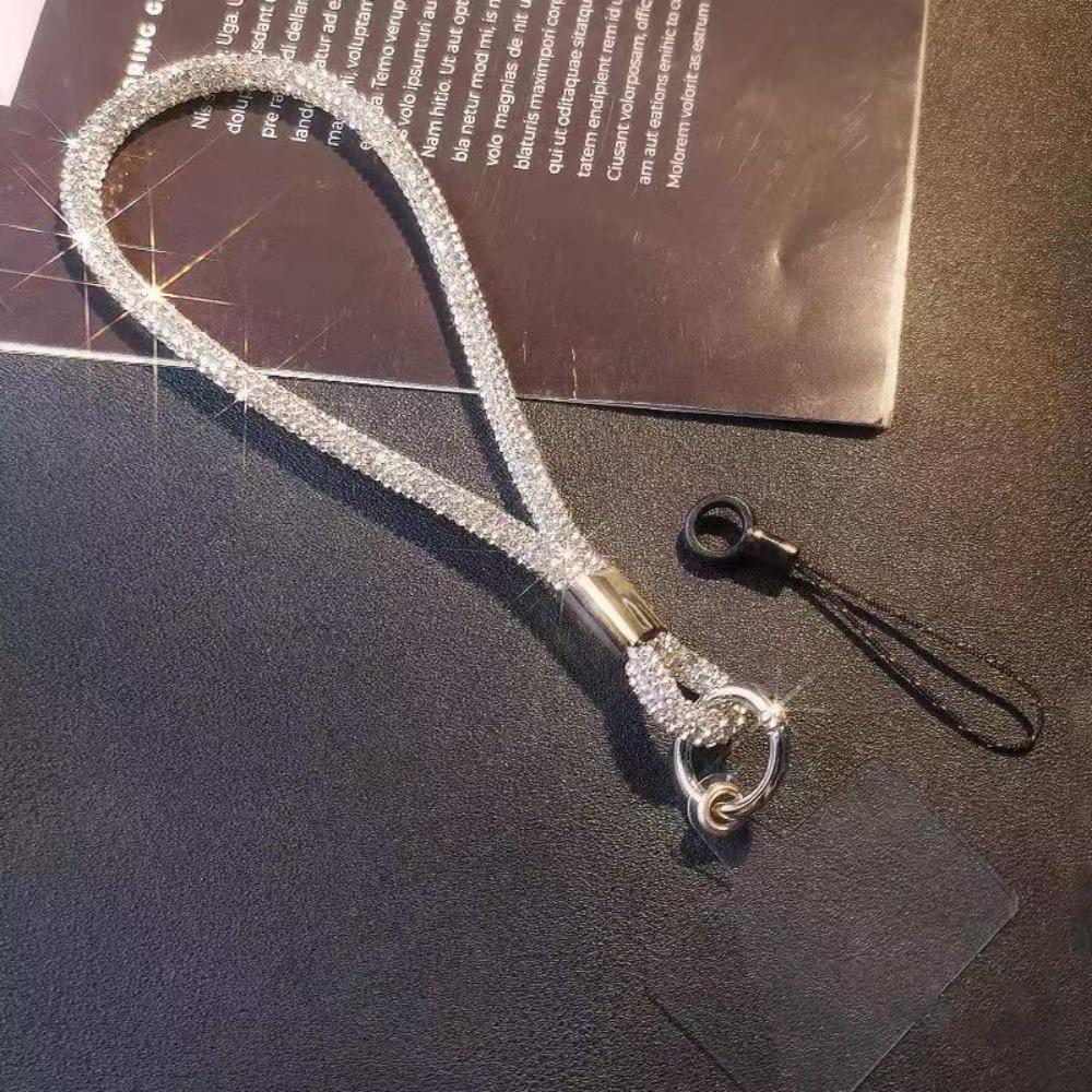 Glitter Rhinestone Phone Lanyard Bling Bling Flash Diamond Crystal Keychain Bright Anti-lost Wrist Rope Phone Accessories