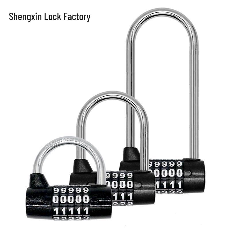 Усиленный U-образный padlock для спортзала из цинкового сплава с пятизначным кодом