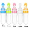 New Fashion Squeeze Silicone Feeding Bottle Food Rice Feeder Milk Bottle With Spoon