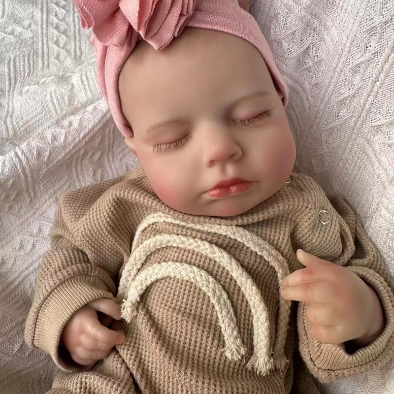 Куклы Reborn Baby Dolls Девочка 45 см 17,7 дюйма Реалистичные куклы новорожденных младенцев, которые выглядят как настоящие куклы, мягкое силиконовое виниловое тело