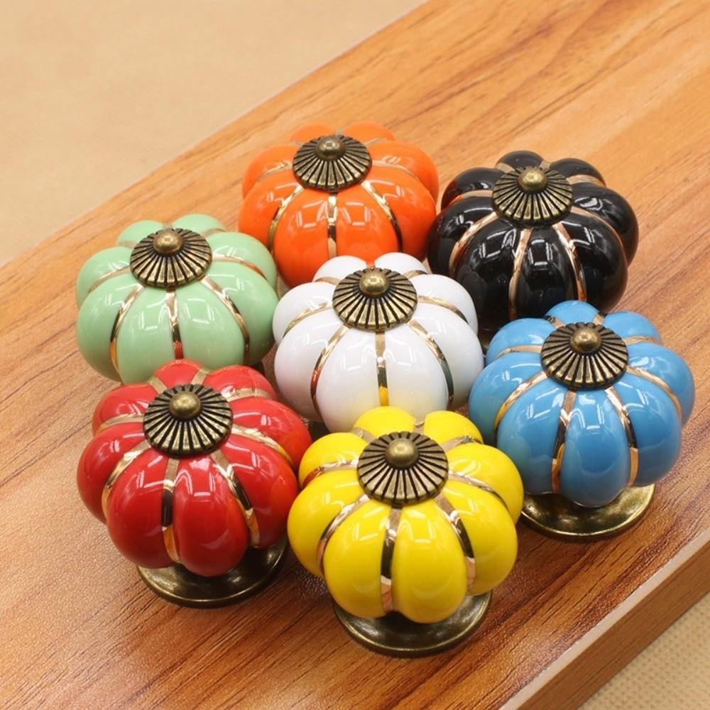 Colorful Drawer Pulls Pumpkin Shape Furniture Handles Vintage Cabinet Handles Furniture Doors