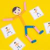 Sport Wooden Man Material DIY Puzzle Toys Boards Educational Game Early Learning Toy for Children Preschool Fine Motor Training